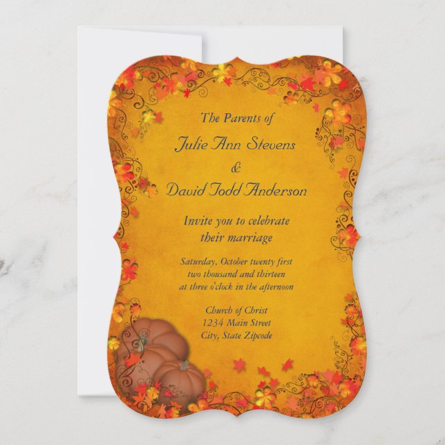 Invitación Autumn Bliss Boda (Anverso)
