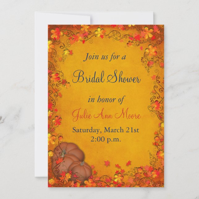 Invitación Autumn Bliss Bridal Shower (Anverso)