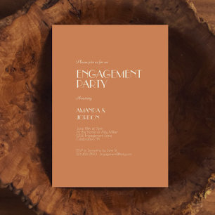 Invitación Autumn Boho Deco   Partido Compromiso de Terracota