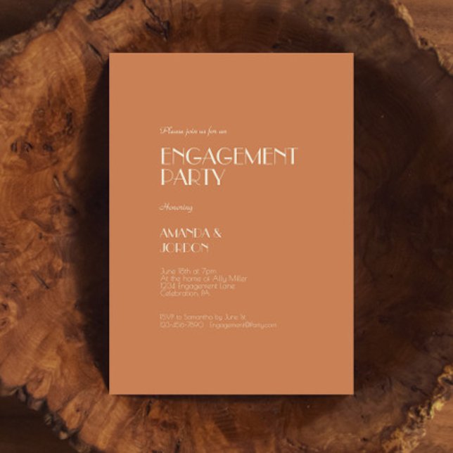 Invitación Autumn Boho Deco | Partido Compromiso de Terracota (Subido por el creador)