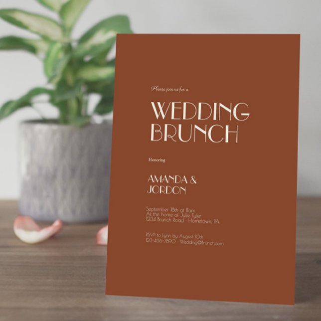 Invitación Autumn Boho Deco | Rust Boda Brunch (Subido por el creador)