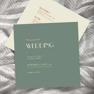 Invitación Autumn Boho Deco Sage Green Square All One Boda