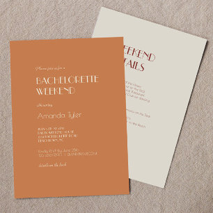 Invitación Autumn Boho Deco   Terracotta Bachelorette Weekend