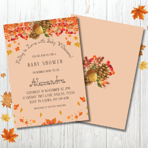 Invitación Autumn Boho Floral cae al amor Baby Shower