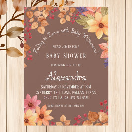Invitación Autumn Boho Floral cae al amor Baby Shower