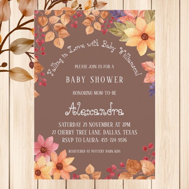 Invitación Autumn Boho Floral cae al amor Baby Shower (Subido por el creador)