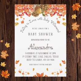 Invitación Autumn Boho Floral cae al amor Baby Shower Inv