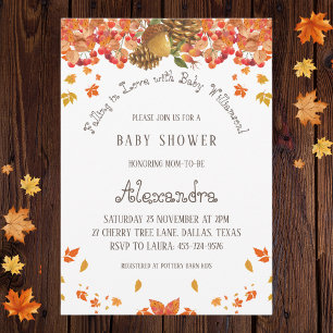 Invitación Autumn Boho Floral cae al amor Baby Shower Inv