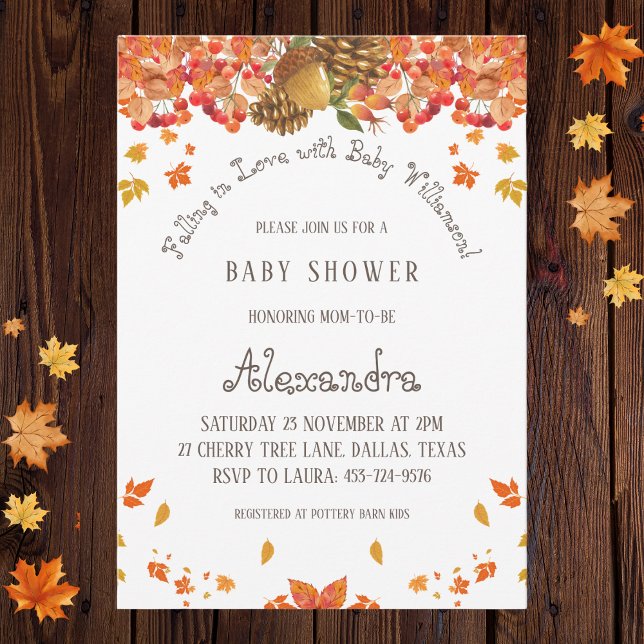 Invitación Autumn Boho Floral cae al amor Baby Shower Inv (Subido por el creador)