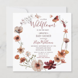 Invitación Autumn Boho Wildflowers está en camino a Baby Show