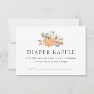 Invitación Autumn Coffee Baby Shower   Diaper Raffle