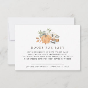 Invitación Autumn Coffee Baby Shower   Libros Para Bebés
