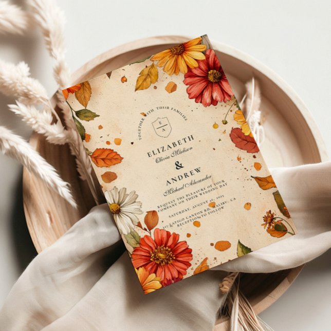 Invitación Autumn Daisy Floral Boda (Subido por el creador)