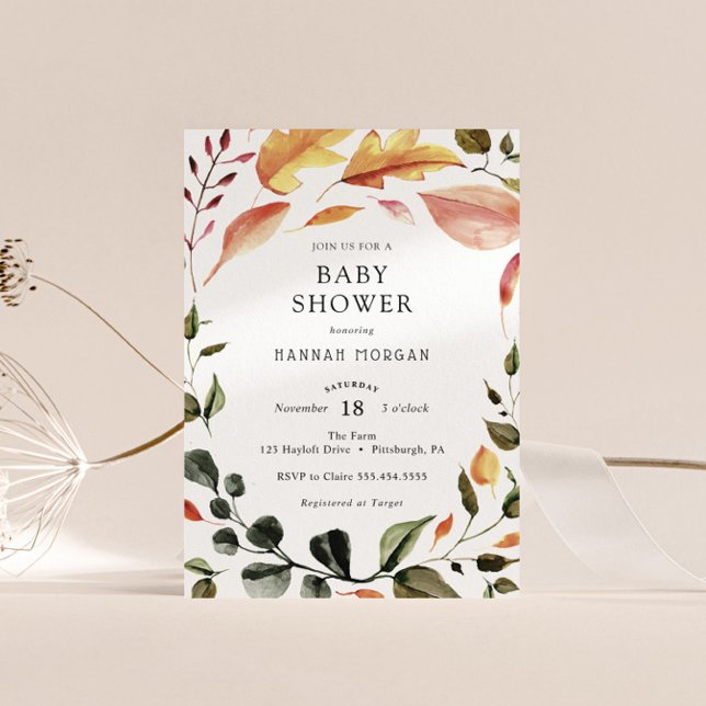 Invitación Autumn deja Baby Shower (Subido por el creador)