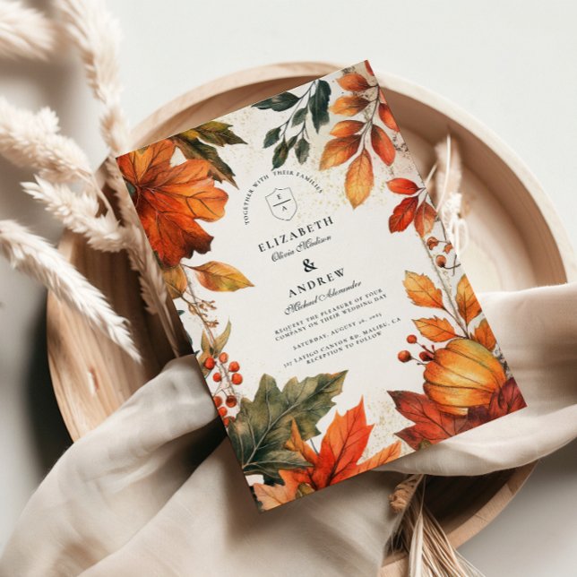 Invitación Autumn deja Boda (Subido por el creador)