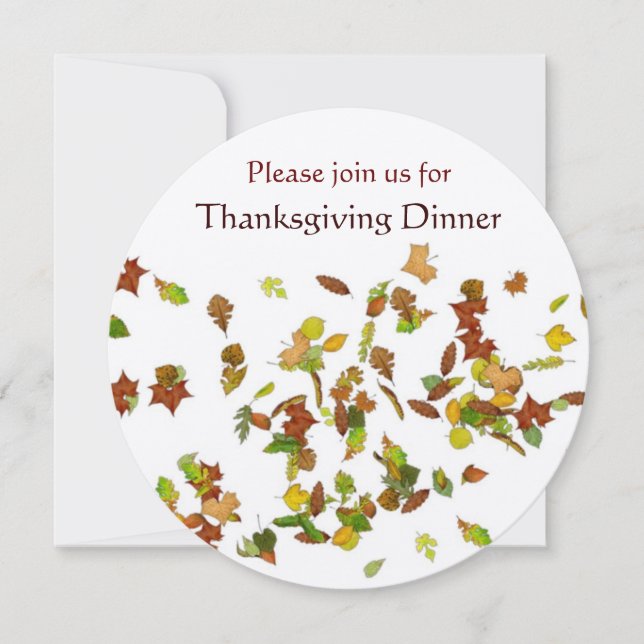 Invitación AUTUMN DEJA Fiesta de la cena de Acción de Gracias (Anverso)