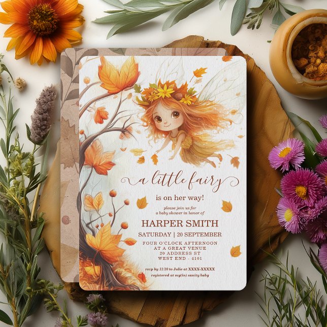 Invitación Autumn Fairy Woodland Baby Shower (Subido por el creador)