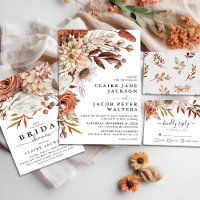 Autumn Fall Watercolor Floral Wedding