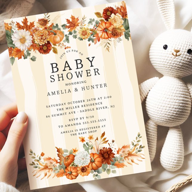 Invitación Autumn Floral Baby Shower (Subido por el creador)