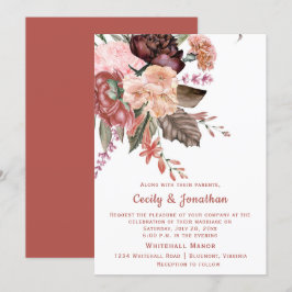 Invitación Autumn Floral Bouquet Boda |