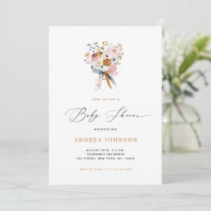 Invitación Autumn Floral Bouquet con un Baby Shower de caída