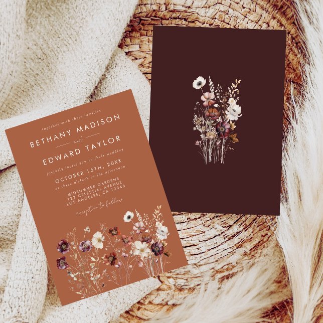 Invitación Autumn Floral Terracotta Boda (Subido por el creador)