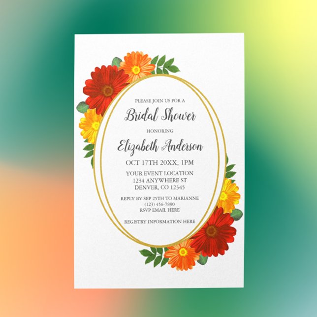 Invitación Autumn Florals Bridal Shower (Subido por el creador)