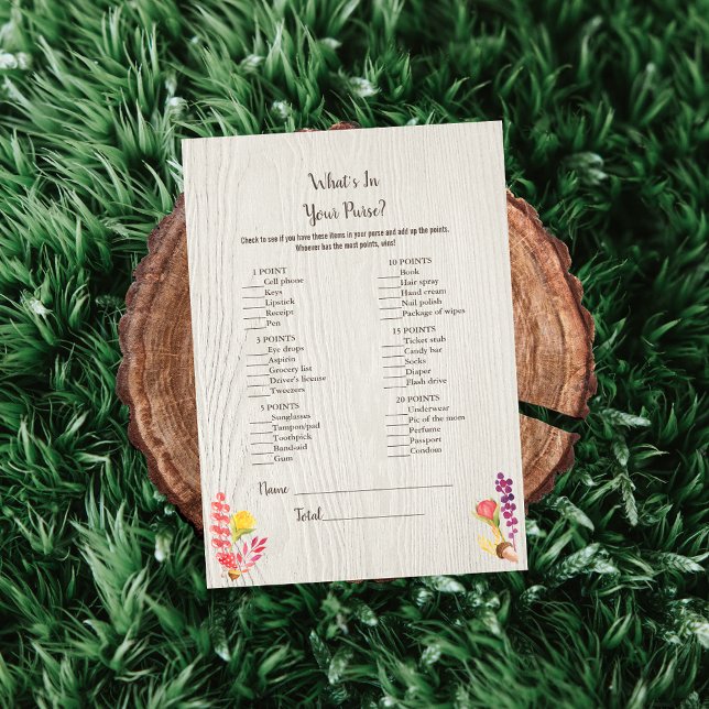 Invitación Autumn Forest Animal What's In Your Purse Game (Subido por el creador)