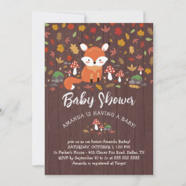 Invitación Autumn Fox Woodland Baby Shower