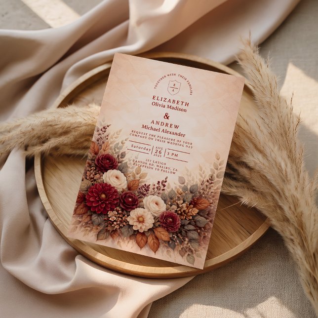 Invitación Autumn Garden Floral Wedding (Subido por el creador)