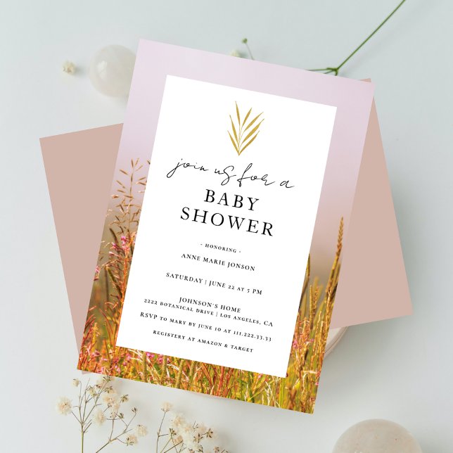 Invitación Autumn Grass Meadow Elegant Fall Baby Shower (Subido por el creador)