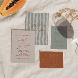 Invitación Autumn Hand Written Pinstripes Whimsical Boda