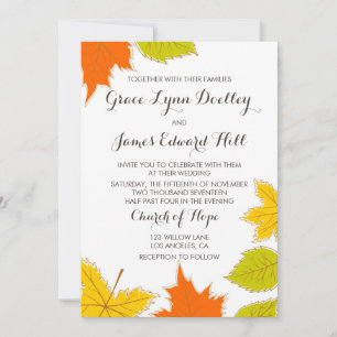 Invitación Autumn Leaves Boda