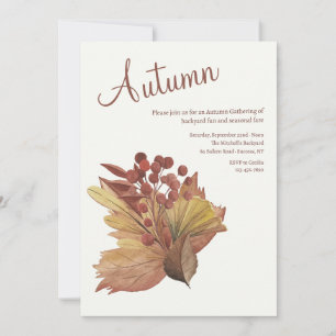 Invitación Autumn Leaves Bouquet