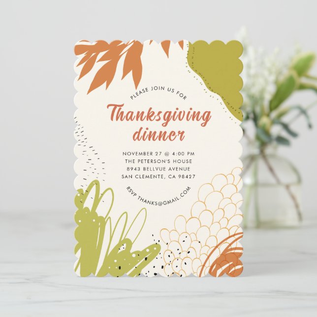 Invitación Autumn Leaves Thanksgiving Dinner Invitation (Anverso de pie)