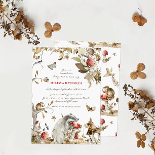 Invitación Autumn Mushroom   Woodland Forest Baby Shower