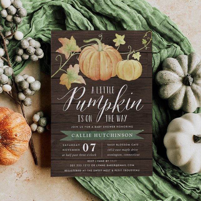 Invitación Autumn Pumpkin Baby Shower (Subido por el creador)