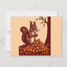 Invitación 🐿️ Autumn Squirrel Invitation Card