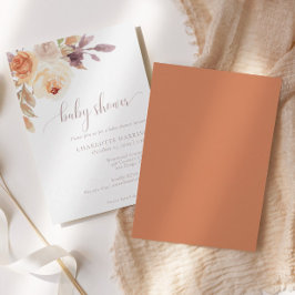 Invitación Autumn Terracotta Boho Floral | BABY SHOWER