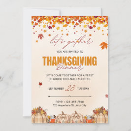 Invitación Autumn Thanksgiving Dinner Invite