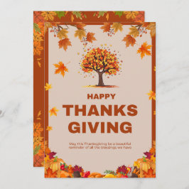 Invitación Autumn Thanksgiving Tree Poster Art