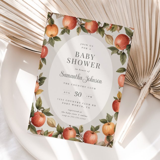 Invitación Autumn Vintage Apple Baby Shower (Subido por el creador)