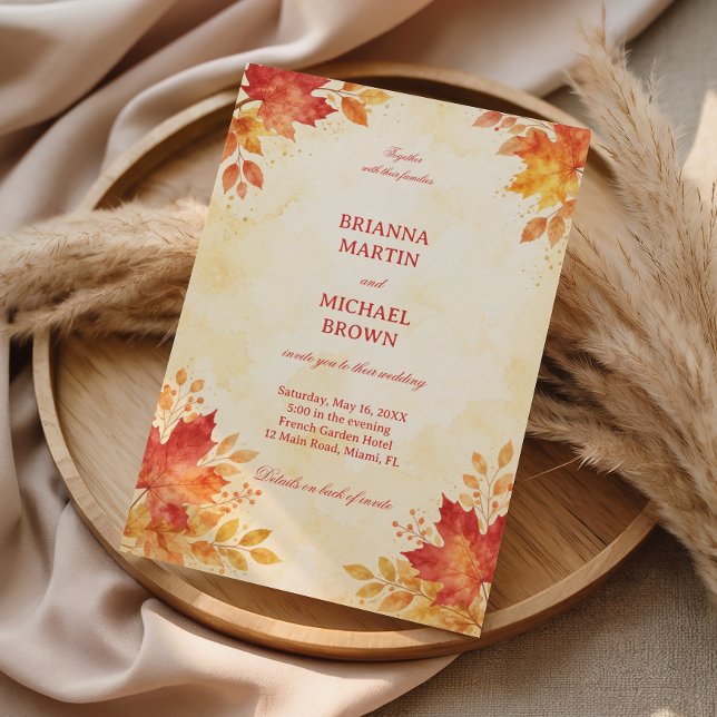 Invitación Autumn Watercolor Leaves Warm (Subido por el creador)
