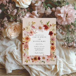 Invitación Autumn Wildflower Boho Boda