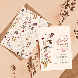 Invitación Autumn Wildflower Boho Garden Floral Bridal Shower