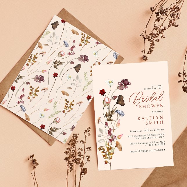 Invitación Autumn Wildflower Boho Garden Floral Bridal Shower (Subido por el creador)