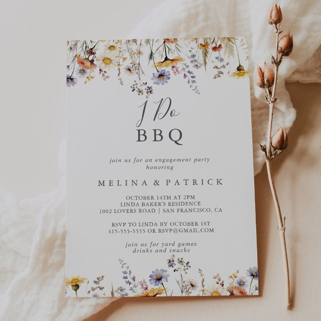 Invitación Autumn Wildflower I Do BBQ Engagement Party (Subido por el creador)