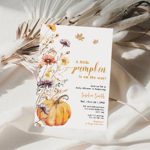 Invitación Autumn Wildflower Little Pumpkin Baby Shower