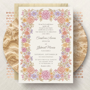 Invitación Autumn Wildflowers Whimsical Boda