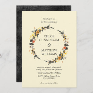 Invitación Autumn Wreath   Boda moderno